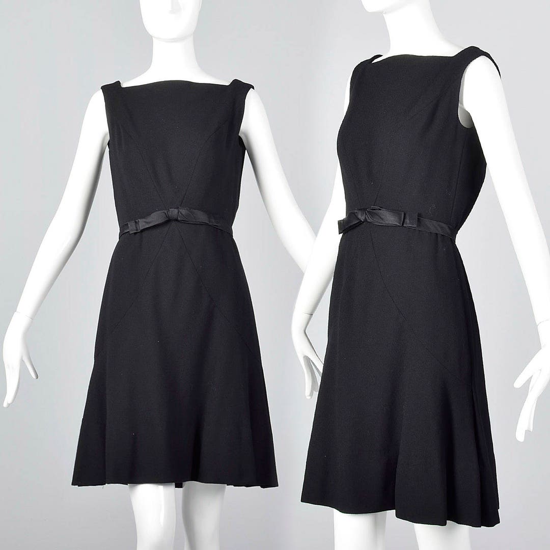 XS 1950s Adele Simpson Black Dress Button up Back Evening - Etsy
