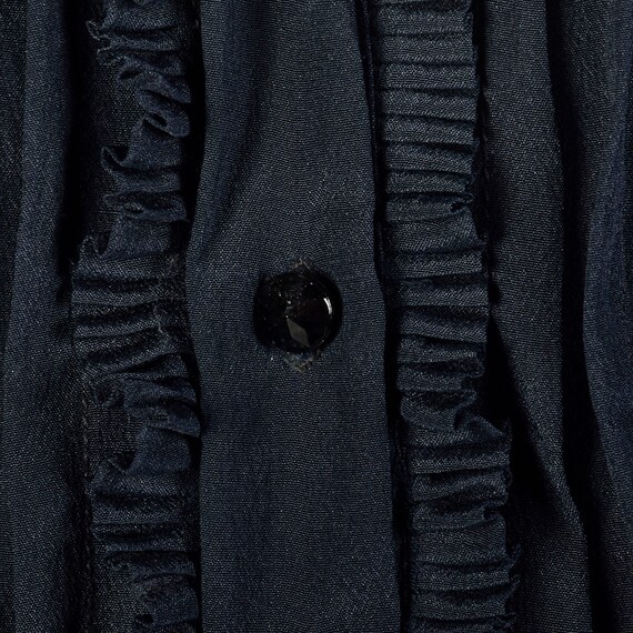Large 1910s Blouse Navy Blue Edwardian Silk Shirt… - image 8