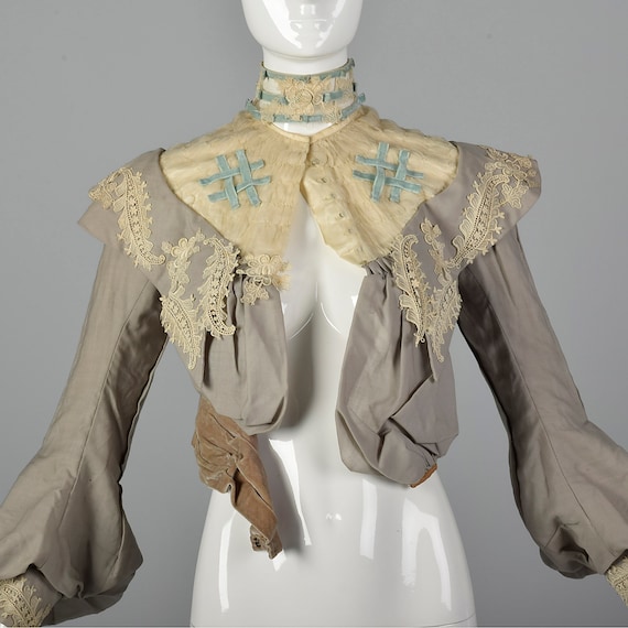 XXS 1890s Wool Challis Bodice Victorian Bodice wit