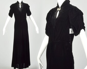 Art Deco Rare 1920s 1930s Black Velvet Gown Stunning - Etsy