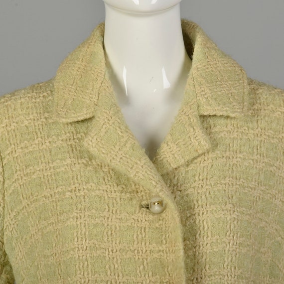 Medium 1960s Coat Green Woven Wool Tweed Plaid Wi… - image 8