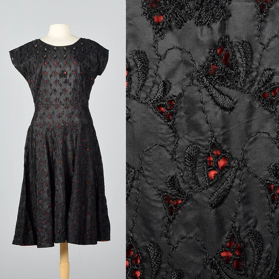 black eyelet dress with sleeves