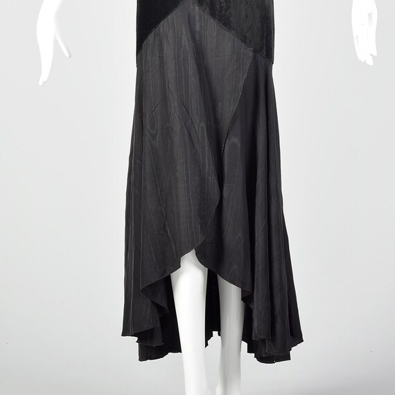 XS 1930s Drop Waist Velvet and Moire Silk Evening… - image 9