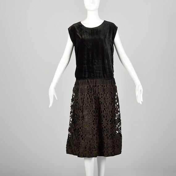 Medium 1920s Dress Little Black Dress 20s Drop Wa… - image 1