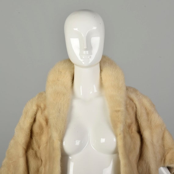 OSFM 1950s Blonde Real Mink Fur Stole Shawl Colla… - image 4