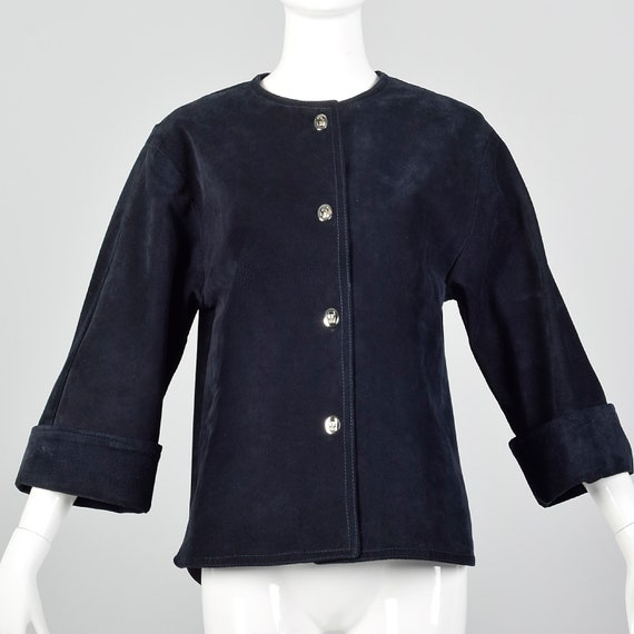 Small 1960s Suede Jacket with Turn Lock Closures M