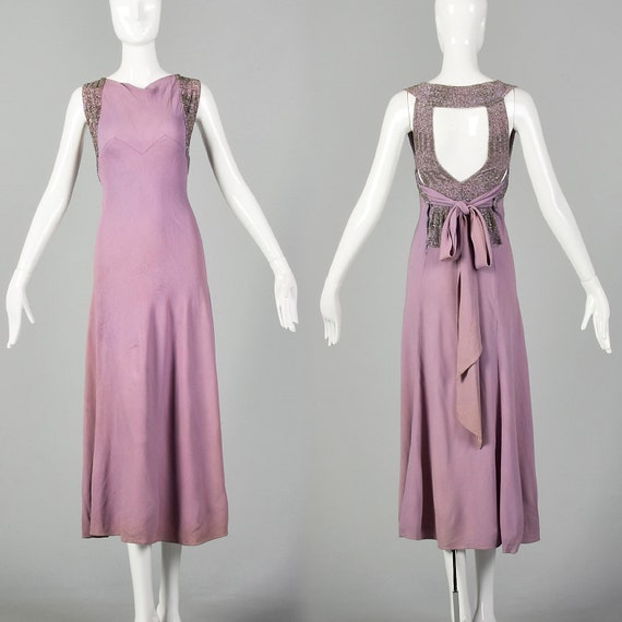 XXS 1930s Lucile Paray Adaptation Formal Gown Bead