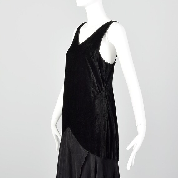 XS 1930s Drop Waist Velvet and Moire Silk Evening… - image 5