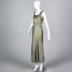 XS 1930s Dress Gold Lamé Evening Gown Old Hollywood Glamour - Etsy