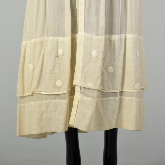 XS 1910s Cotton Lawn Summer Dress Edwardian Sheer… - image 8