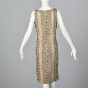 XS 1960s Moygashel Irish Linen Dress Sleeveless Pencil Dress Lace Embroidery Detail Lightweight Spring Summer 60s Vintage image 2
