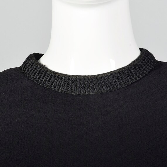 Medium 1940s Dress Black Peplum Dress Woven Strip… - image 6