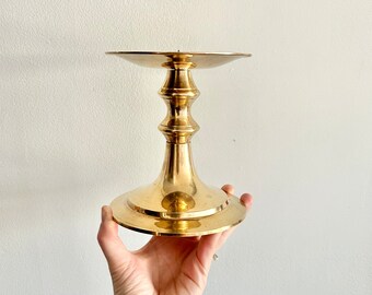 Vintage Brass Pillar Candlestick holder
