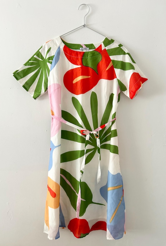 Marimekko Viidakko Jungle Floral A-line Dress With Sash Pentti Rita Design  - Etsy