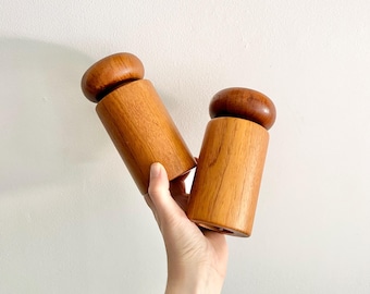 Rare pair of Vintage Nissen Denmark donut salt and pepper mill set