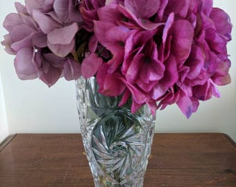 Vintage Crystal Flower Vase | Crystal Home Decor | 1970s Vase | Crystal vase