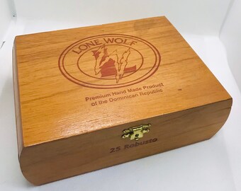 Vintage Cigar Box with Lacquered Finish.