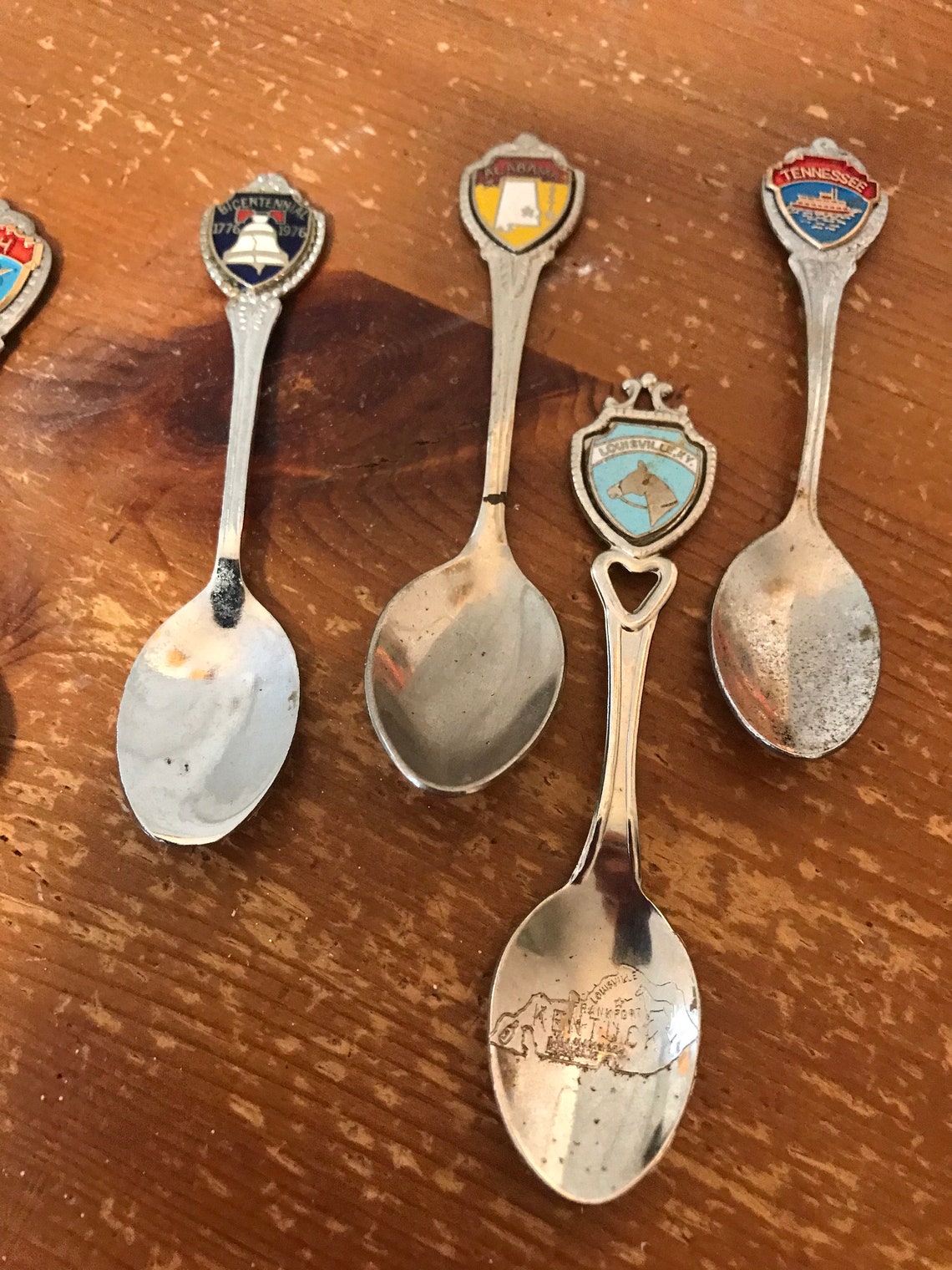 Vintage Souvenir States Spoons Set of 8 Etsy.de