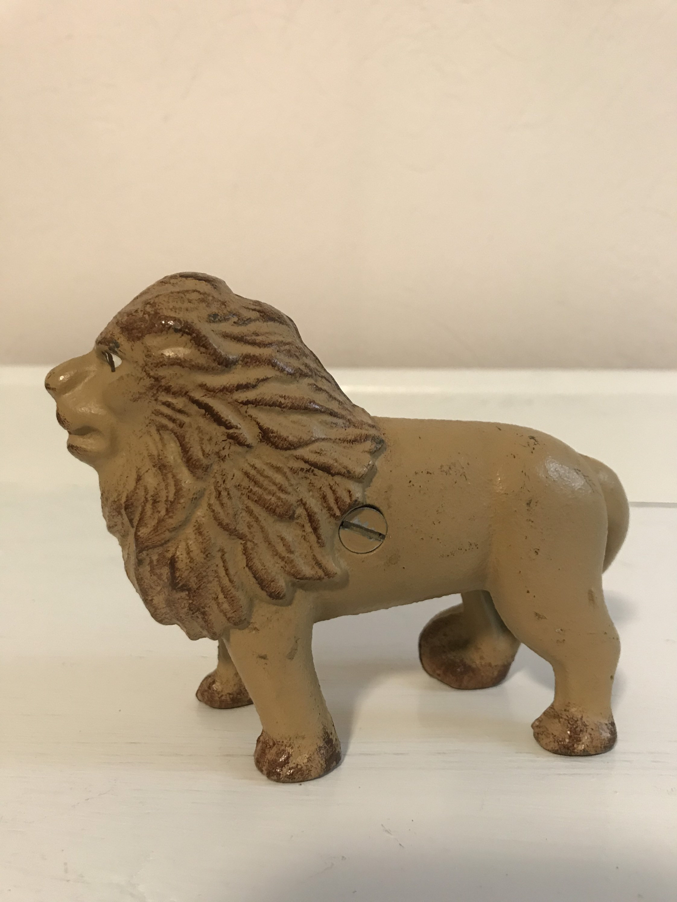 Vintage Cast Iron Lion Bank Piggy Bank Etsy