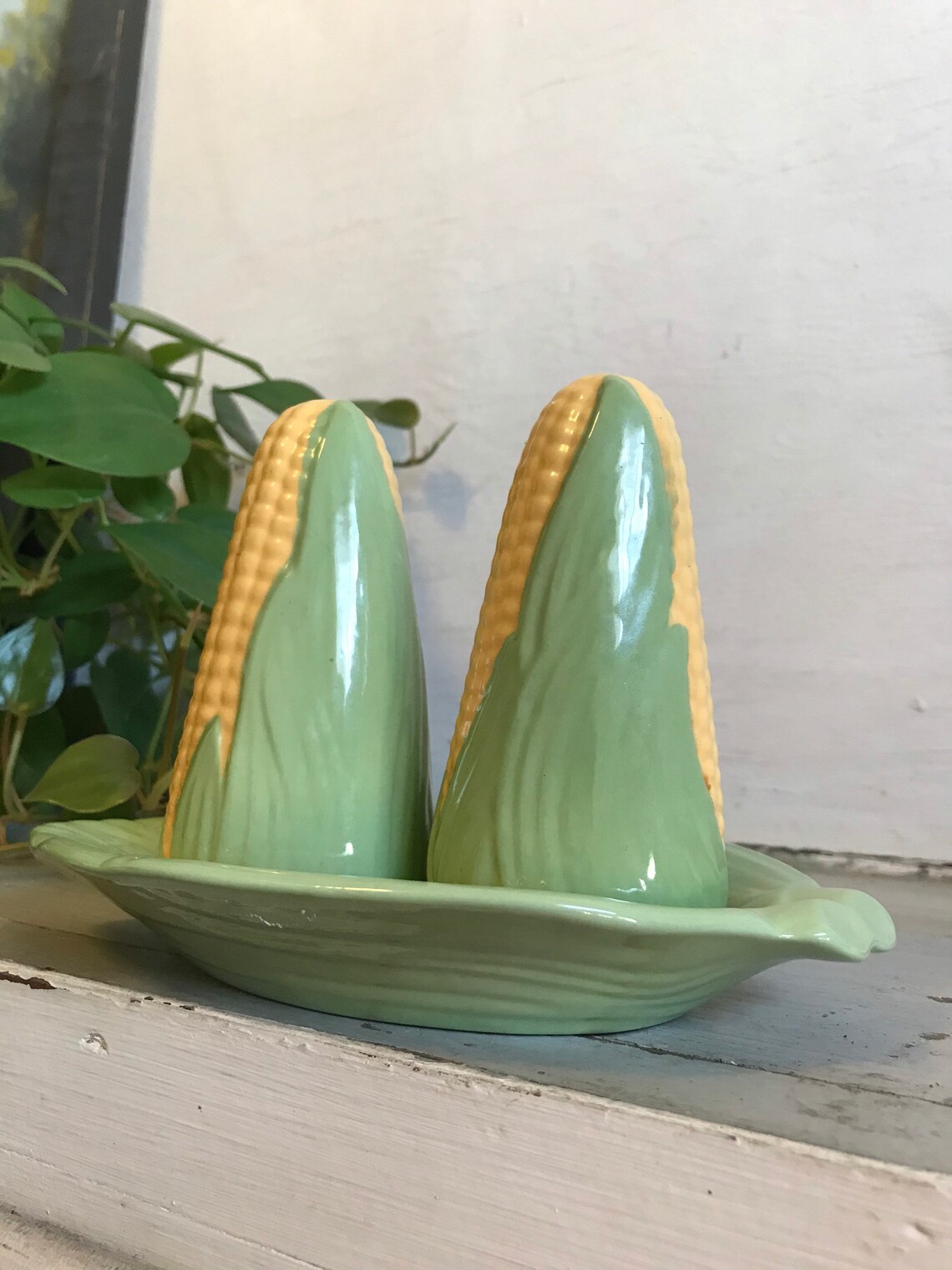Vintage Ceramic Corn on the Cob Salt and Pepper Set Etsy