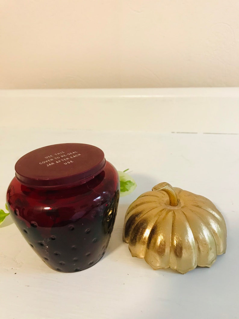 Vintage AVON Glass and Brass Strawberry Jar Etsy