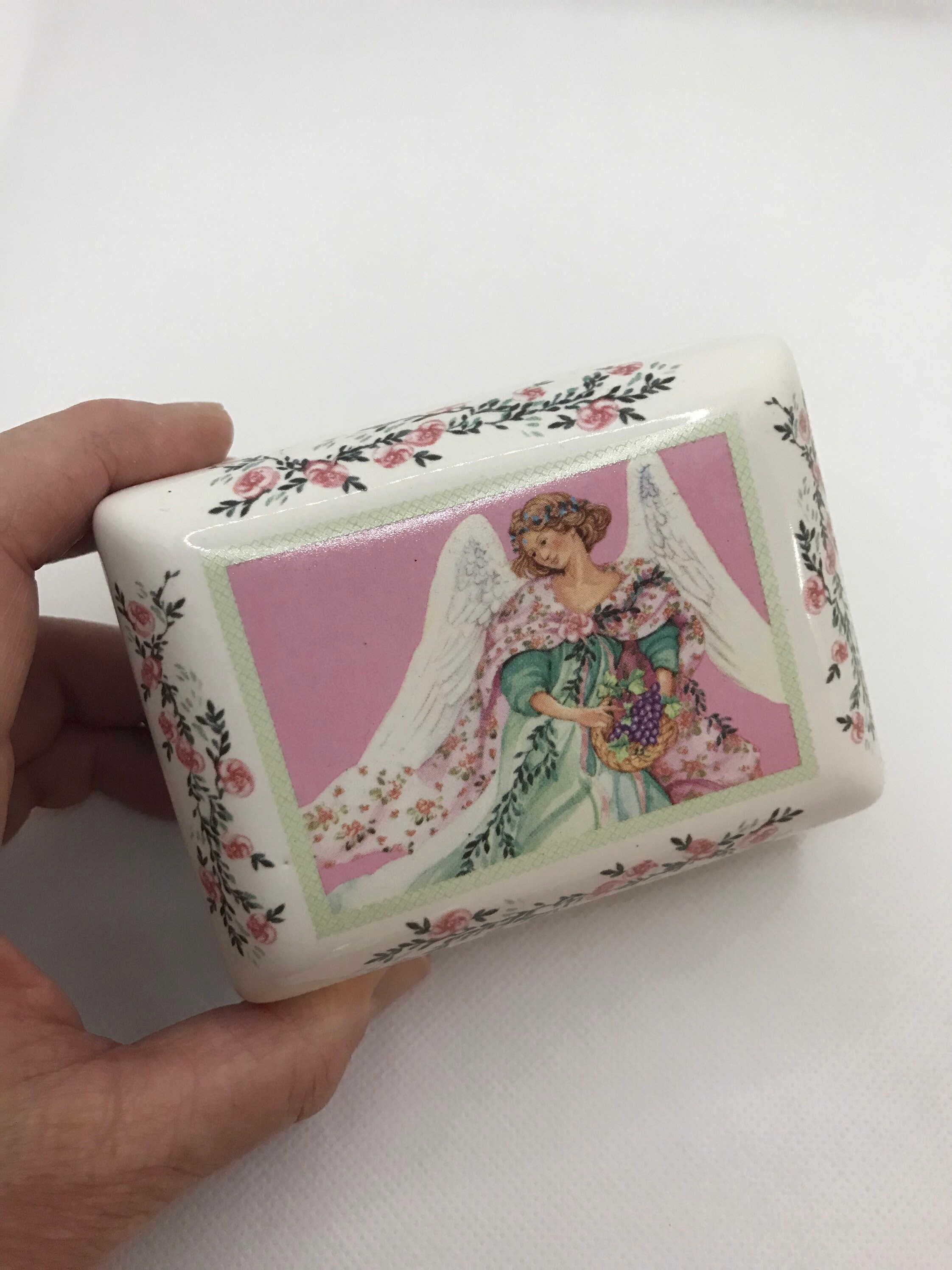 Vintage Victorian Angel Jewelry Box - Etsy