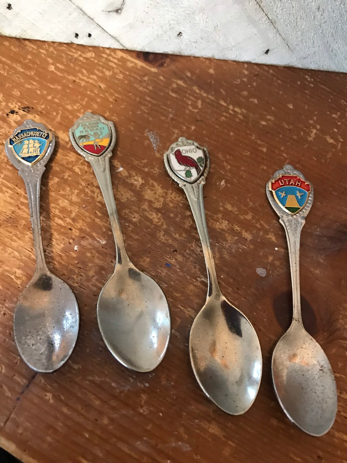 Vintage Souvenir States Spoons Set of 8 Etsy.de