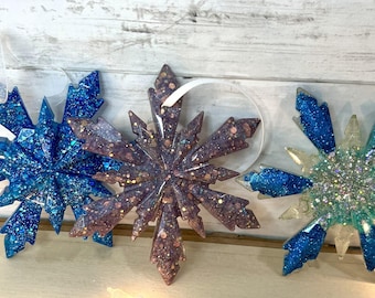 Snowflake resin ornament