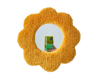 The Marigold flower rug mirror medium, wall hanging decor