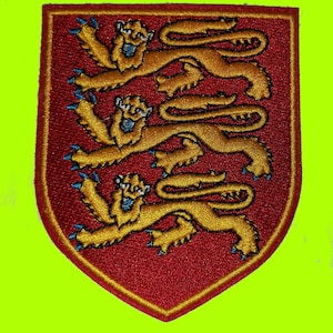 Royal Coat Arms England Lion Embroidered Iron On Patch