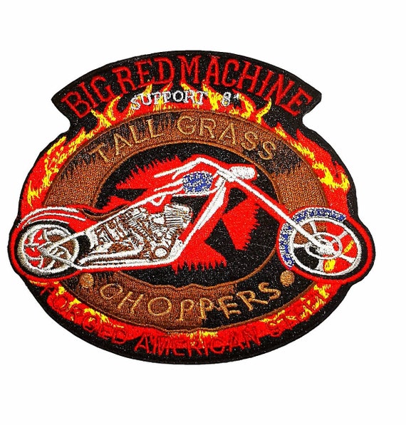 Shovelhead Motorcycle Iron-On / Sew-On Patch - Harley Chopper Embroidered Vest Patch, Design O-6