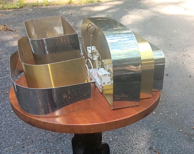 Vintage Sconces Chrome and Brass 3-Tiered Hard Wired a Pair Karl Springer Lightolier Style