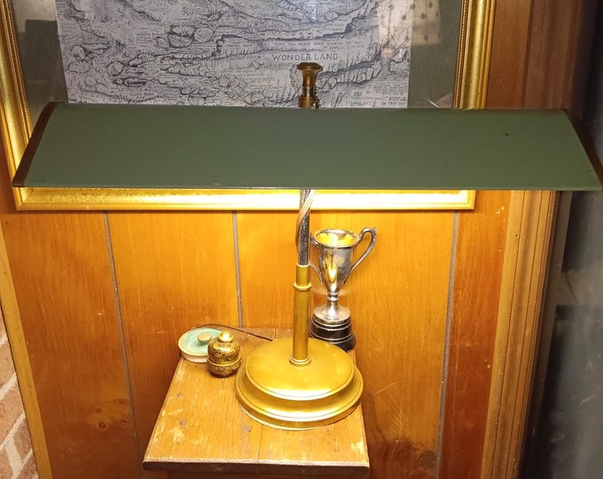 Vintage Brass and Steel Desk Lamp 1960s Minimalist Mid-century Design Adjustable Bauhaus Style Light