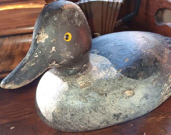 Vintage American Handmade decoy duck, Bundy & Company Wooden decoy