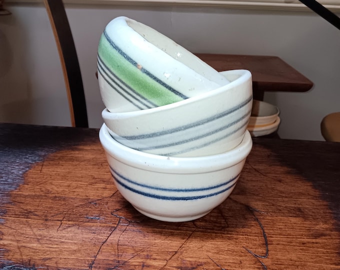 Stoneware Bowls Antique Kitchen Collection Colorful 1920s 1930s
