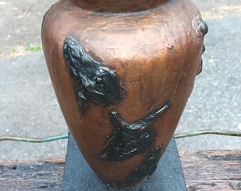 Cast Bronze "Tollund-Krukkun" Jar by Peter Brandes (d. 2025) no. 25/200 11 Inches Danish Figural Modernist Scandinavian Sculpture