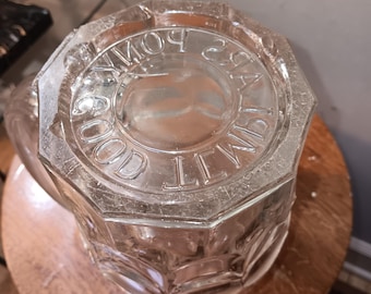 Original 1870s Saloon Beer Mug Templars Good Pony Large Central Glass Co. Inverted Thumbprint