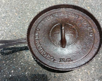 Cast Iron Dutch Oven 1890s G.T. Glascock & Son Greensboro NC Rare Antique Southern Cookware