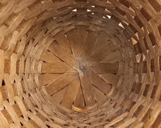 Antique Split Oak Basket Heavy Large Apple Harvest Basket