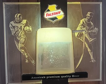 BEER 五稜星 五角星 バレルサイン ヘッドサイン レア カフェ BAR 希少 Lighted Beer Sign Falstaff Football Baseball Imagery Sports Bar