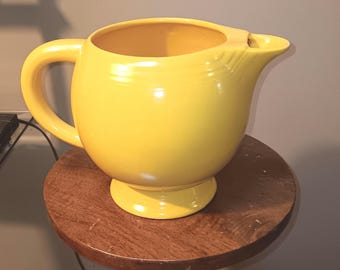 Fiesta Ware Ice Lip Water Pitcher in Yellow 1940s Original Mint Condition