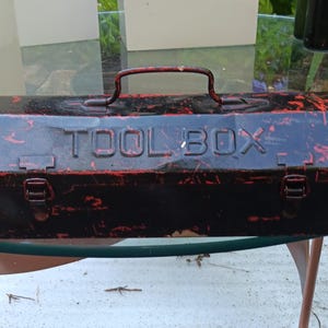 Vintage Tool Box Fire Engine Truck Toolbox
