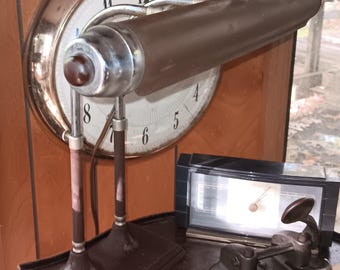 Art Deco Desk Lamp 1950s cast iron base bakelite knobs great stylish desk lamp