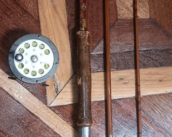 Early Montague Bamboo Fly Rod with Pflueger Reel Excellent Condition 8 feet 8 inches