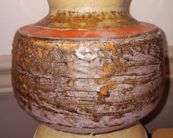 Art Pottery Vase Mid-century Fat Lava Glaze Tilgmans Keramik Sweden 1970s Brutalist Pottery