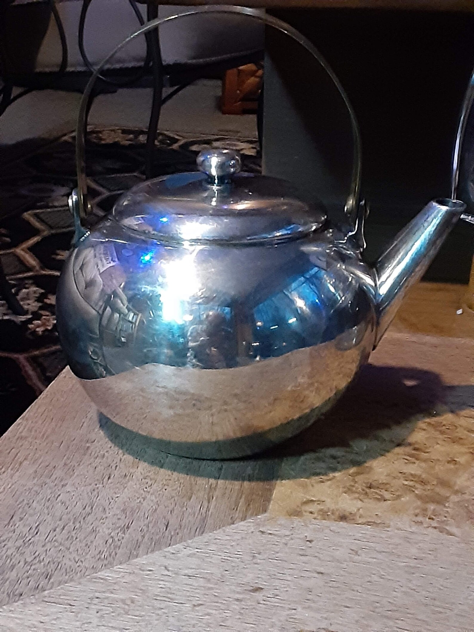 Modernist Teapot Oneida Silver Plated Brass Handle Etsy