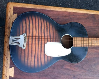 Lindell Acoustic Guitar Tiger Stripe Finish Wall Hanger with Potential