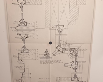 5 1920s engineering plates 23x17 Pittsburgh Plate Glass Co. Easyset Storefront designs