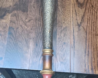 Polychrome painted lamp post c. 1910 ideal for candleabra conversion