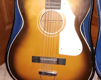 Silvertone 12 String Guitar Model 666 Sunburst by Harmony 1967-68 First Production  Lead Belly Kurt Cobain No. 5505666
